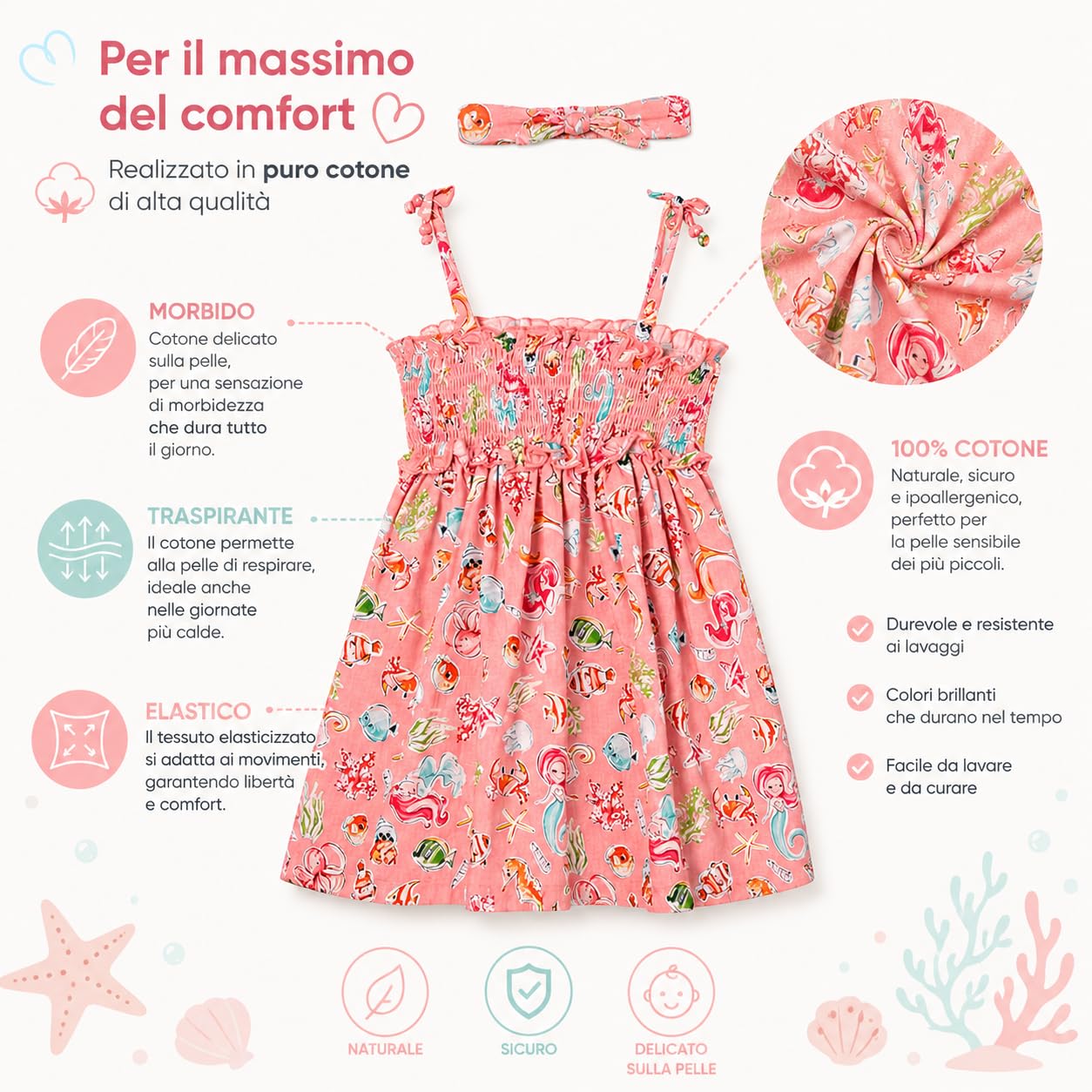 Mayoral Vestito Bambina 3-9 Anni in Cotone Estivo – Abito Bambina Mayoral con Fantasia Frutta, Spalline Annodate e Gonna Morbida, Outfit Estate Fashion Bambina Modello 3954