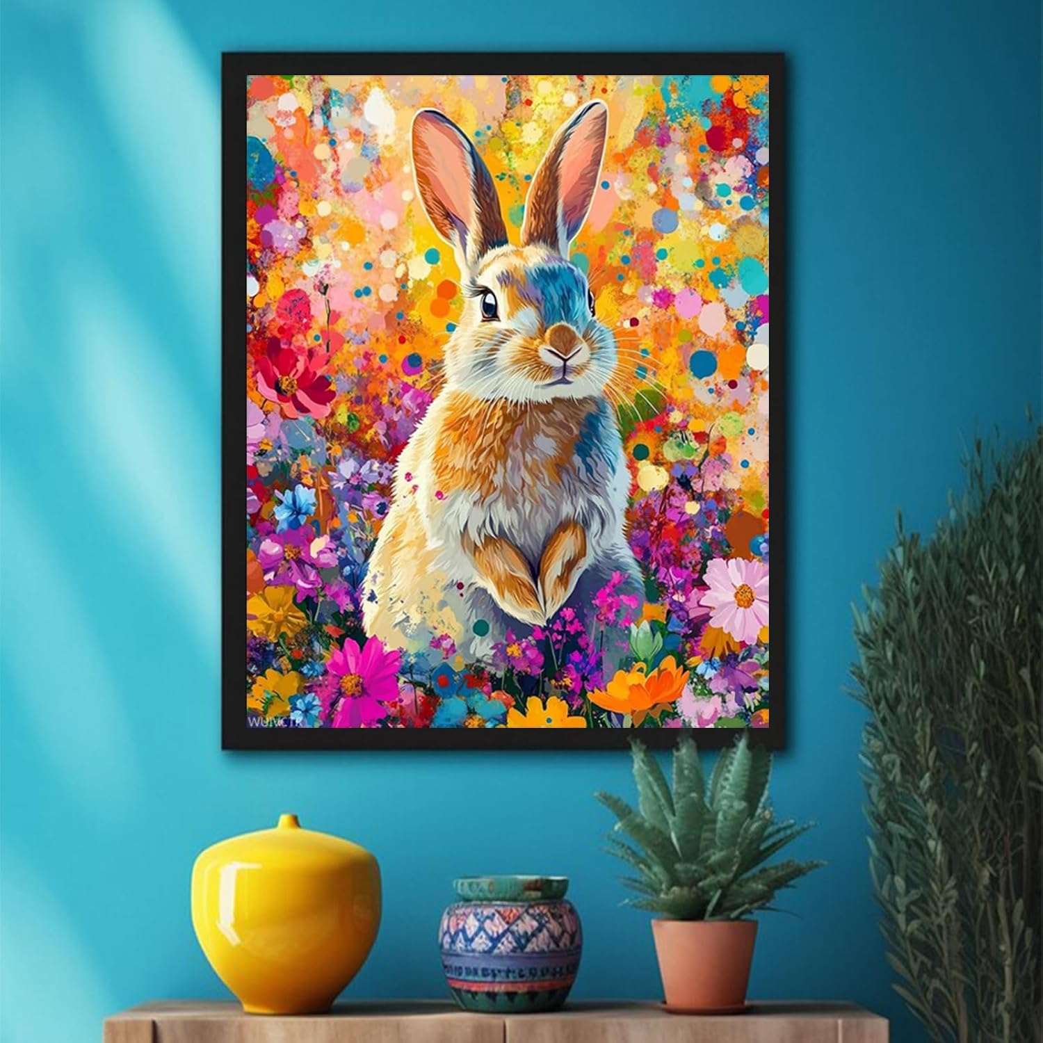 Paint by Numbers Kits for Adults, Rabbit Animal DIY Canvas Acrylic Paint Kits, Easy Paint by Numbers for Beginners and Adults, Arts Craft for Home Wall Decor 16x20 inch