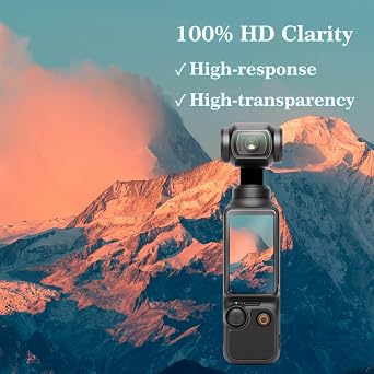 Didisky 4 Pack Screen Protector for DJI Osmo Pocket 3,Ultra Clear Tempered Glass, 2 Pcs Screen Protectors + 2 Pcs Lens Screen Protectors