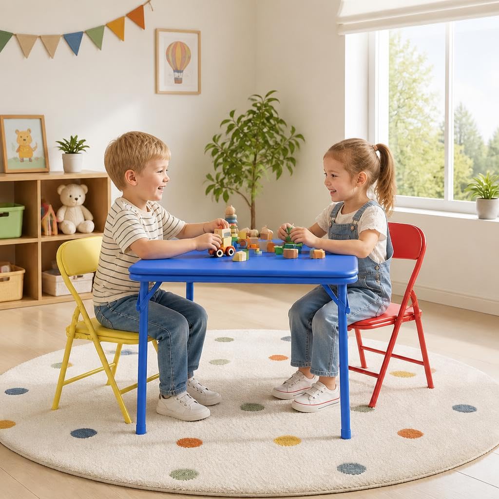 GarveeMore 1+2 Kids Table and Chair Set with Padded Cushions