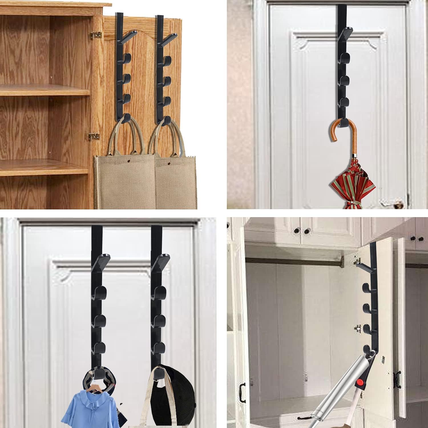 SUNBEET 5 Layers Over The Door Hook Organizer Coat Rack Hanger Backpack Handbag Door Hook Backpack Hangers Hook for Clothes,Hat,Socks,Bag,Key,Belt,Towel,Robe,Shirts (Pack of 1) 1