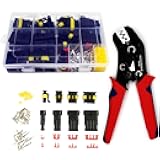 352Pcs Waterproof Electrical Connector Terminals Automotive Electrical Wire Connectors 1/2/3/4 Pin Connector with Ratchet Crimping Tool