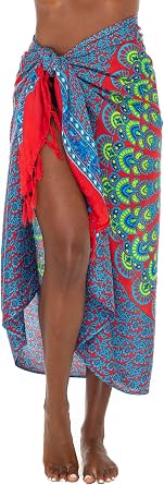 SHU-SHI Sarong Wraps for Women Long Beach Cover ups Pareo Bathing Suit Wrap Skirt Mandala Sarongs Coverup