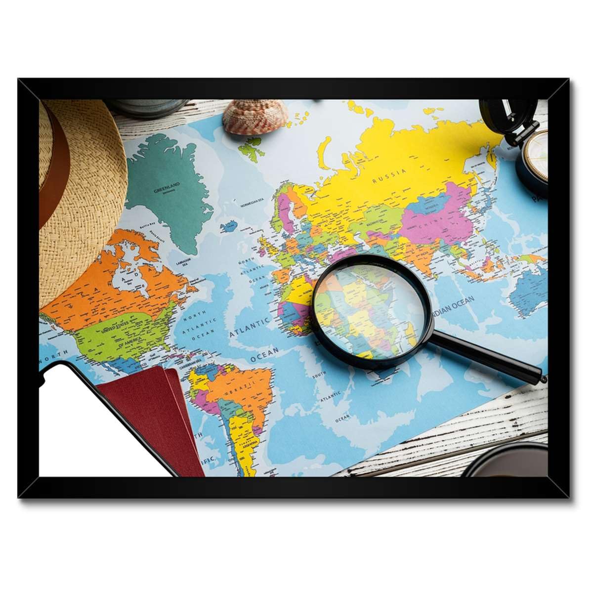 Poster in cornice bianca Wall Art Decor 40x30cm Geografia tema scolastico n. H10662M_RAPL1A