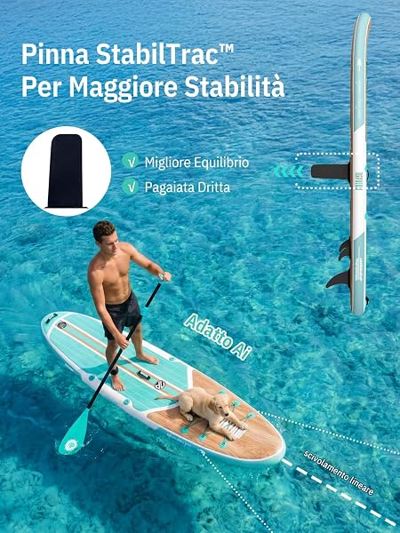 Niphean SUP Gonfiabile Adulti con Tutti gli Accessori, 320cm Stand up Paddle Gonfiabile per Tutti i Livelli, Paddle Board con Capacità di 200kg per 2 Persone, Tavola da SUP Gonfiabile con Sedia - 5