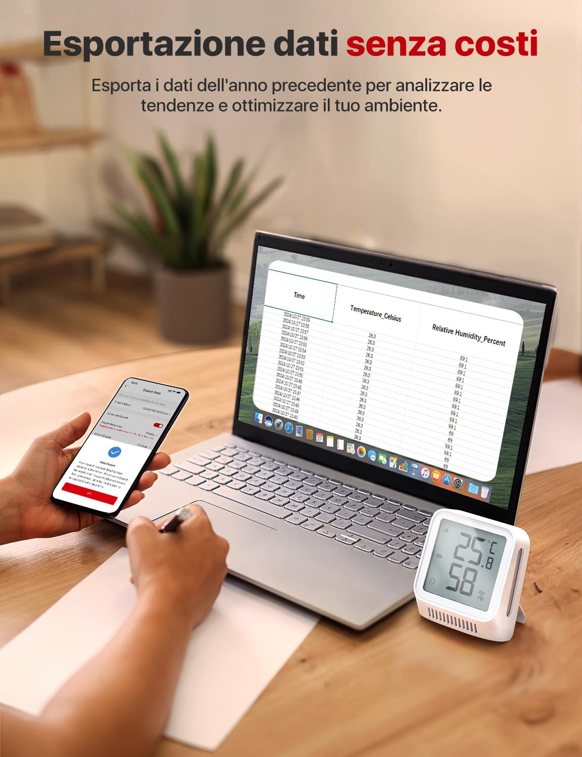 X-Sense Kit Casa Intelligente: 1 Rilevatore di Fumo e CO, 1 Termoigrometro, 1 Base Station, Compatibile con l'App X-Sense Home Security