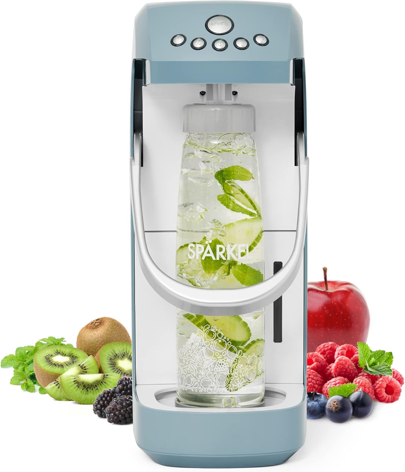 Spärkel Beverage System Stone Blue, Sparkling Water and Soda Maker