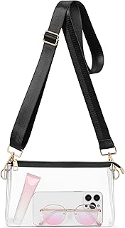 Clear Crossbody Bag Stadium Approved, Clear Purses for Women, Transparent Handbag for Concerts & Sports Events Fans