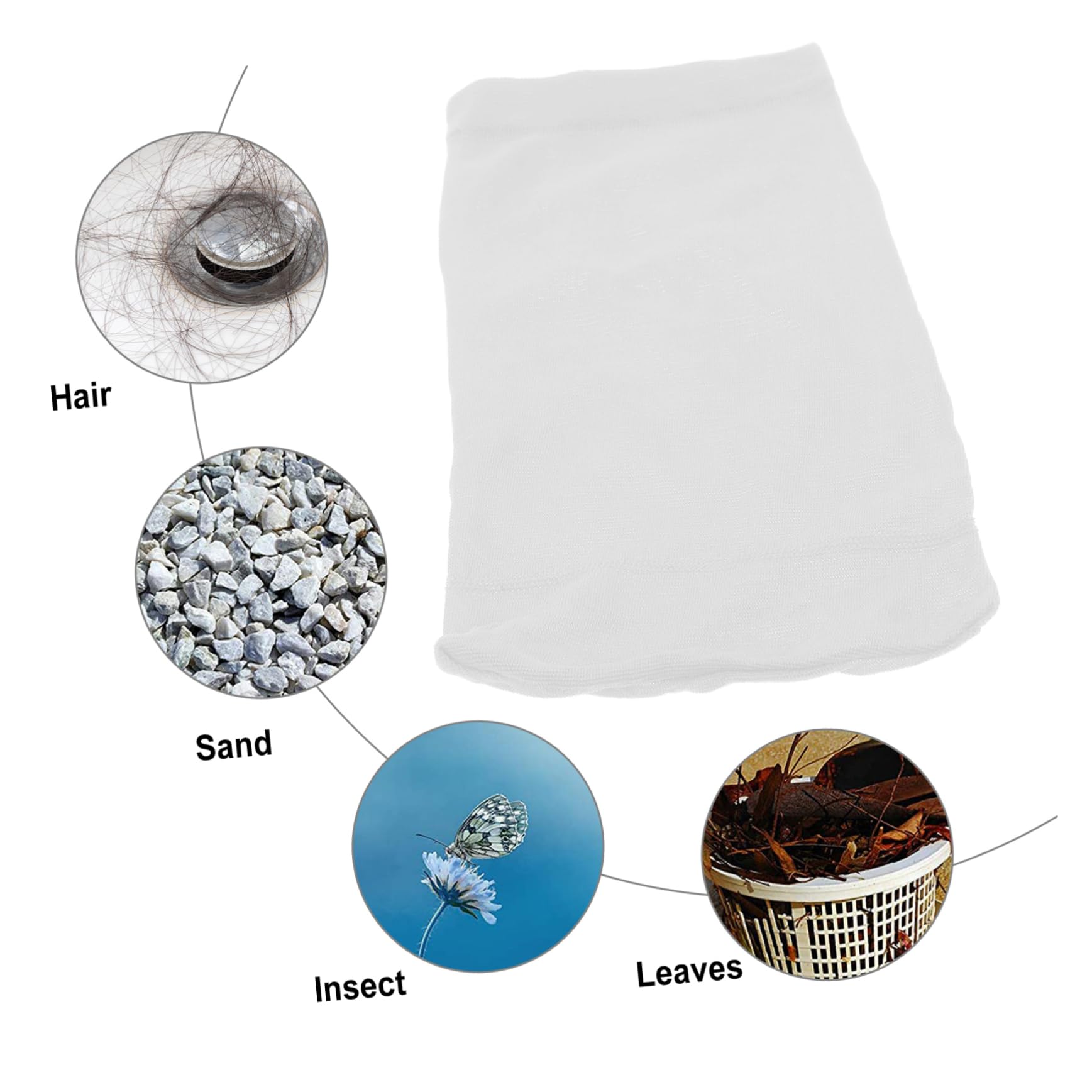 BESPORTBLE 100piezas Calcetines para Skimmer De Piscina Filtros Reutilizables para Cestas Eliminación De Suciedad y Residuos Accesorios para De