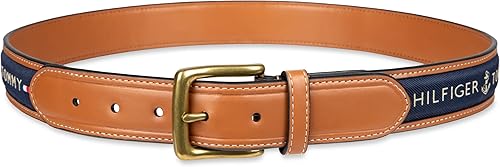 Vista 4 de Tommy Hilfiger mens Fabric Inlay Casual Belt With Classic Harness Buckle
