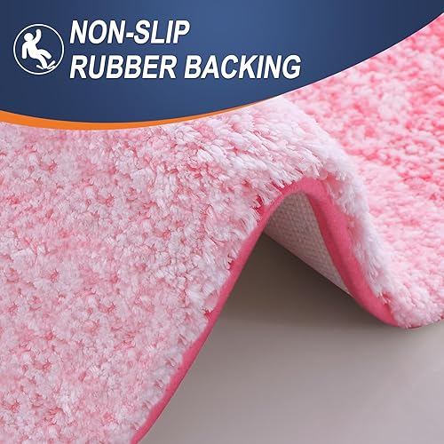 Miniatura 65 de OLANLY Juego de 2 alfombras de baño de 2 piezas, alfombras de baño de microfibra suave y absorbente y alfombra de inodoro con contorno