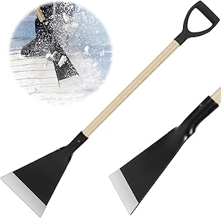 Lasnten 42 Inch Heavy Duty Stainless Steel Ice Chopper with Advanced Wooden Handle Ice Scraper Snow Removal Equipment for Driveway Sidewalk Roads