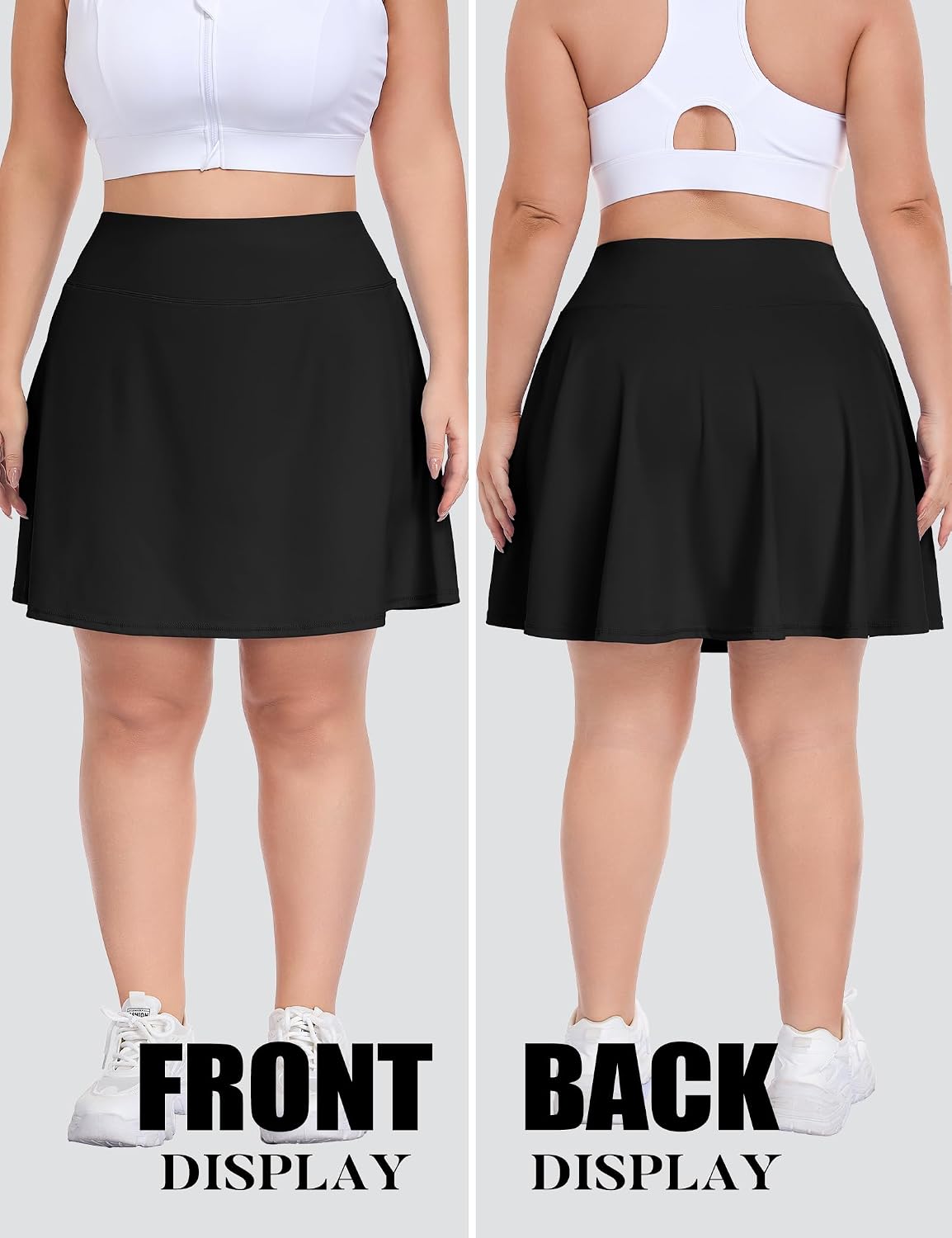 COOTRY Plus Size Tennis Golf Skirts High Waisted with Pockets Inner Shorts for Athletic Skorts Sports Running Pickleball