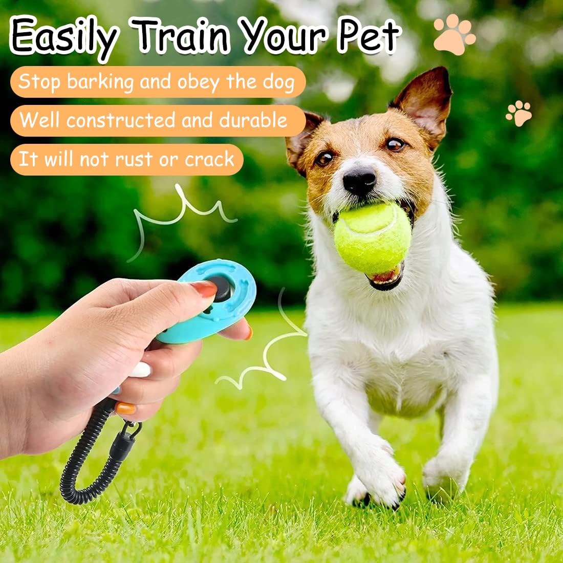 5 Pezzi Clicker per Cani, Clicker per addestramento di animali domestici, Clicker Addestramento Cani Formazione Clicker con Cinturino da Polso per Cane,Gatto,Cavallo