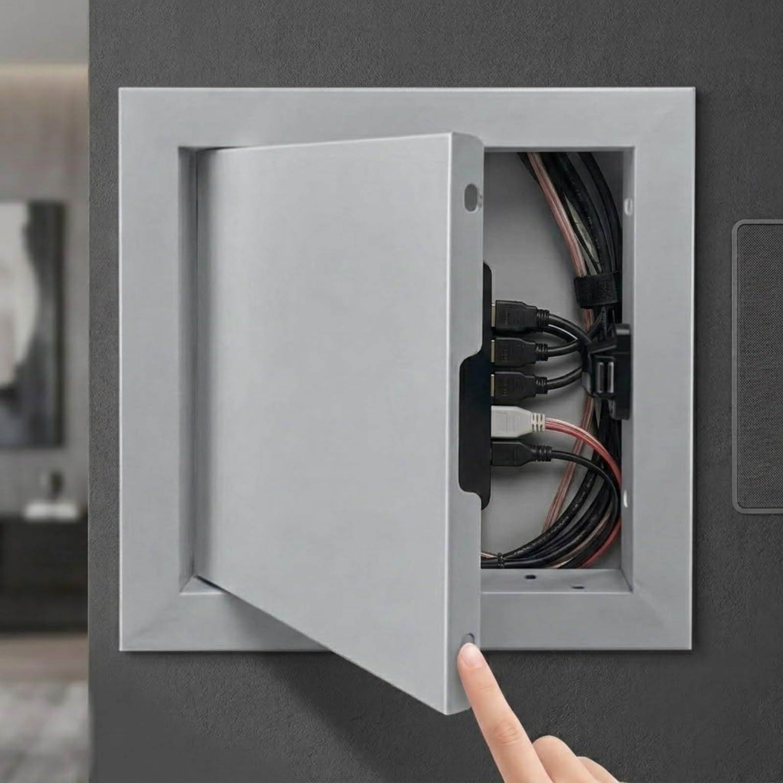 Yqyhnb Gray Access Panel 300X300mm, Aluminum Inspection Hatch For Wall & Ceiling, Push-To-Open Access Panel, Flush Fit Paintable Metal Door For Plumbing & Electrical Service(,55X80cm)