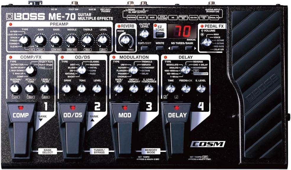 BOSS ME-70 Guitar Multiple Effects Pedal Board User Manual