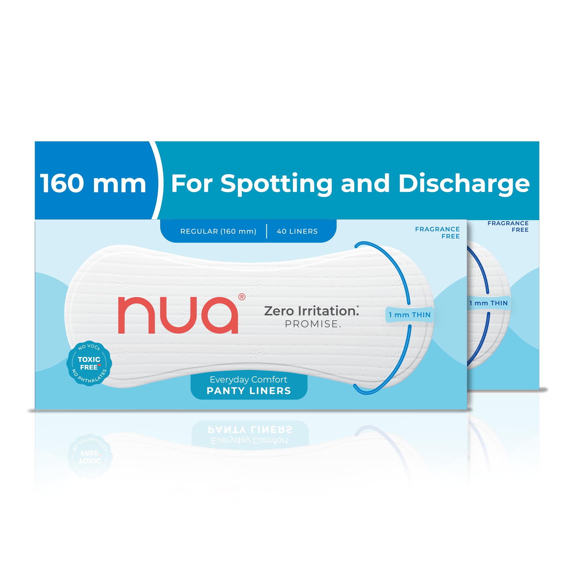 Nua Everyday Comfort Panty Liner for Women Daily Use | Pack of 80 liners - 160mm | For White Discharge, Spotting & Non Period Leakages | Individually Wrapped | Zero Irritation | Super-thin | Stays in Place | Instant Absorption | Softest Top sheet | 100% Toxic-Free | Panty Liner Pads Sanitary Napkins-image-41