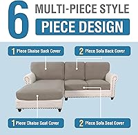 Vista 435 de H.VERSAILTEX 2025 New Sectional Couch Covers 8 Pieces Stretch Sofa Covers for Sectional Sofa Set Separate L Shaped Couch Cover for Both Left/Right
