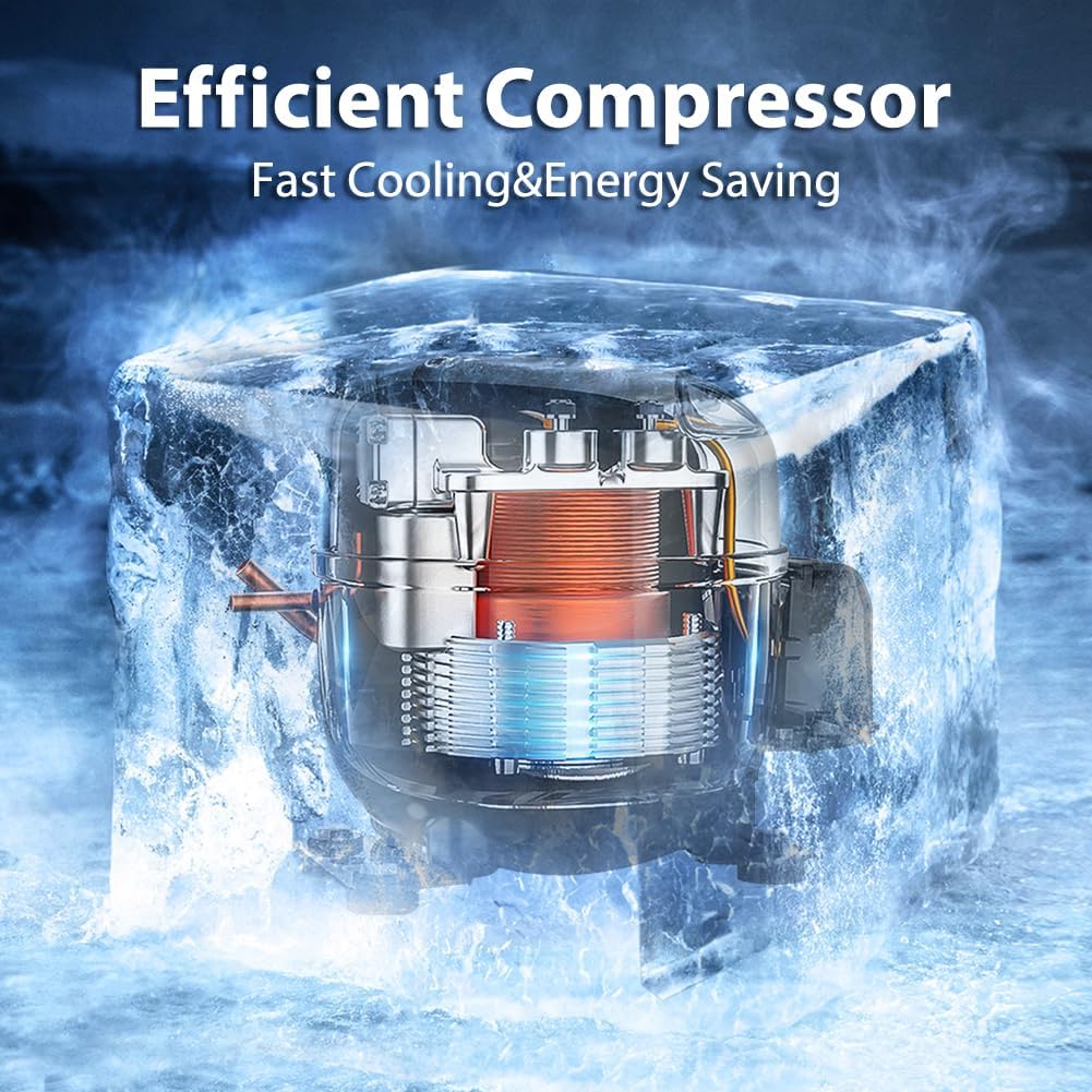 3.5 Cu.Ft Small Chest Freezer, Mini Deep Freezer with Removable Basket, Adjustable Temperature, Free Standing Top Open Door Energy Efficient Compact Freezer for Apartment, Home, Office, Garager，Gray