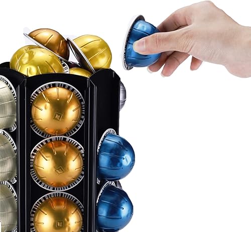 Miniatura 10 de Coffee Vertuo - Soporte de carrusel para cápsulas Nespresso Vertuo organizador de almacenamiento con espacio adicional para Coffee Mate