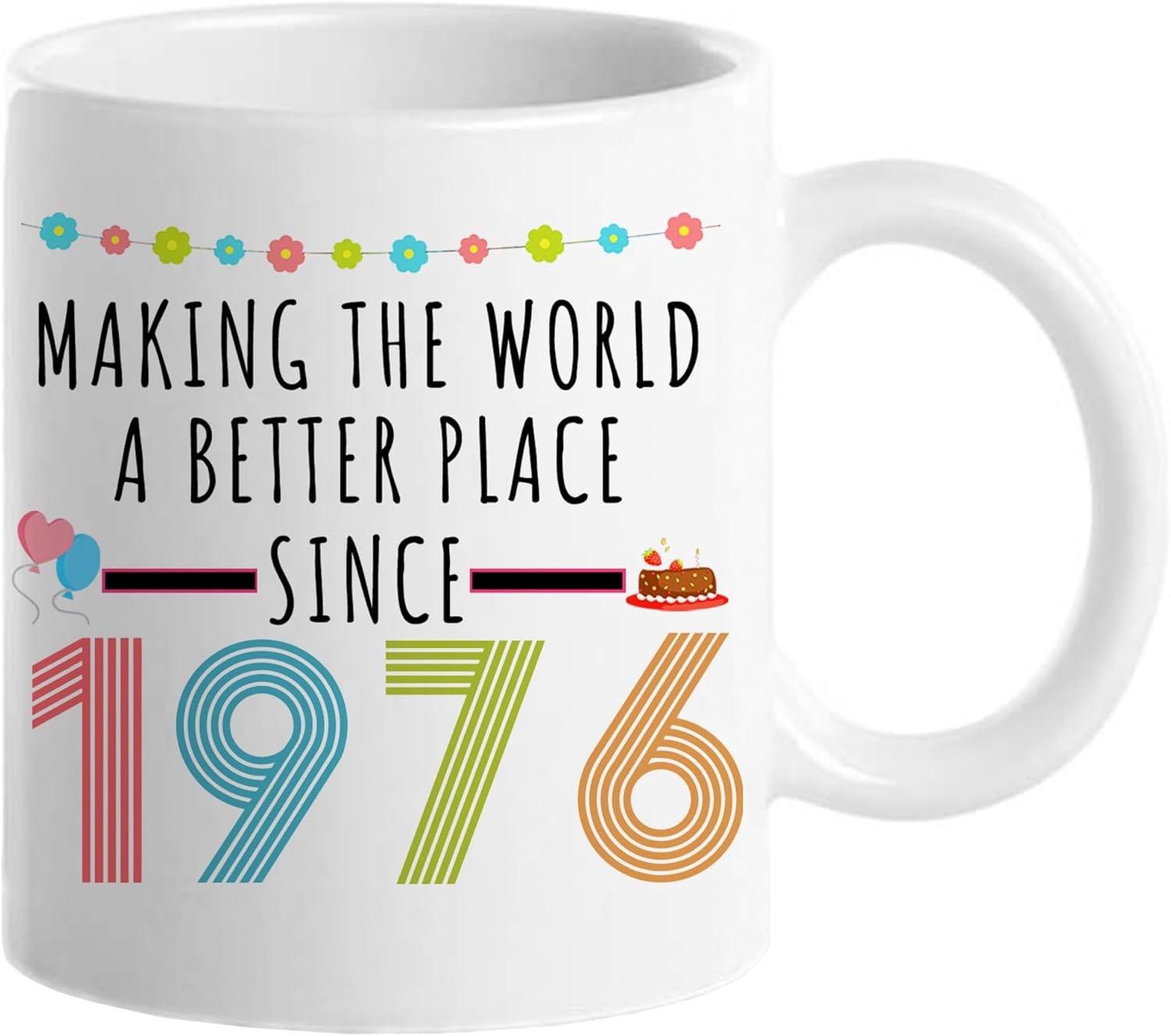 Choinn 50th Birthday Gifts for Women, Funny 50 Year Old Gift Coffee Mug, 1976 50th Birthday Mugs for Her, Mom, Aunt, Wife, Sister, Grandma, Friend, 11 oz Tea Cup Making The World a Better Place 1976