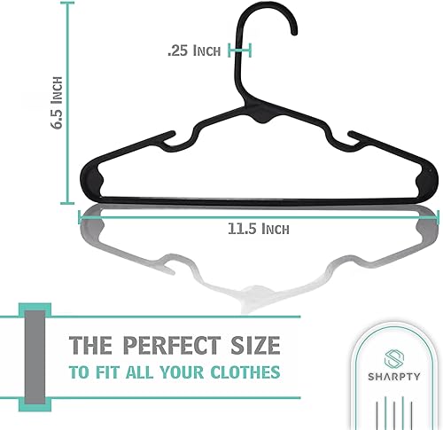 Vista 25 de Sharpty Perchas de plástico para niños, perchas para ropa de bebé, niños pequeños y niños, uso estándar diario, ideal para armario de niños y niñas