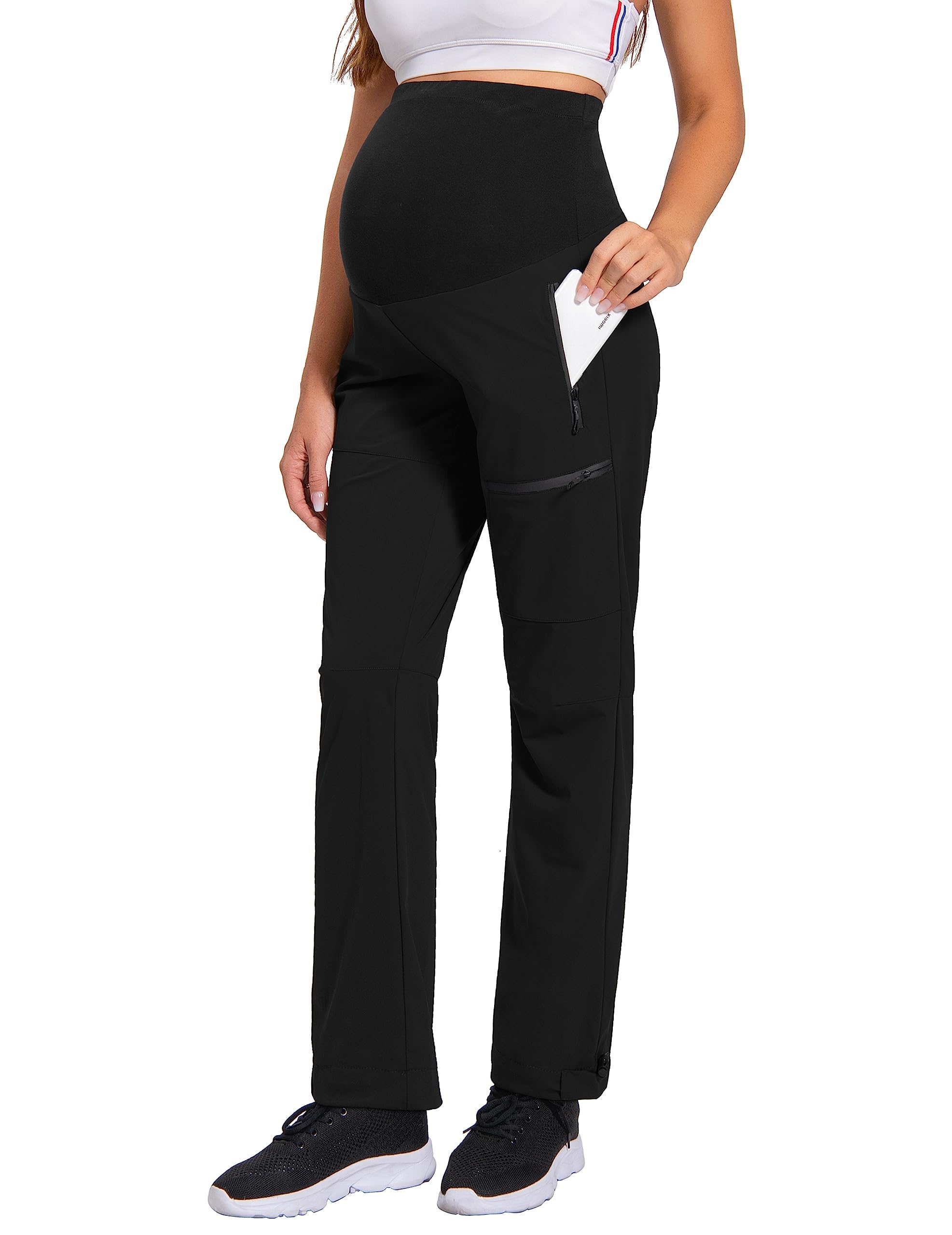 Pantalon de Grossesse Cargo pour Femme Séchage Rapide Pantalon d'extérieur pour Randonnée Sport et Entraînement