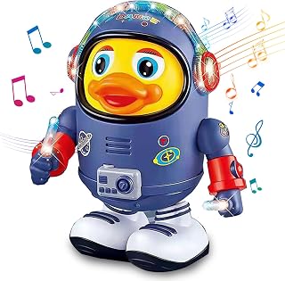 Topsky ダンススペーダック 電動ロボット 電気 電動アヒル 多機能ロボット ミュージカルダック アヒル ミュージカルダンシングおもちゃ 電動 おもちゃ インテリジェンス開発 ダック 歩く 滑走 歌う 踊る ライト 音楽 宇宙飛行士 赤ちゃん 子供 誕生日 クリスマス プレゼント 知育玩具