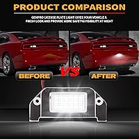 Vista 7 de Gempro Luces LED para matrícula, parachoques trasero, montaje de lámparas para Dodge Charger Challenger, Avenger Magnum Dart, 6000 K, color blanco
