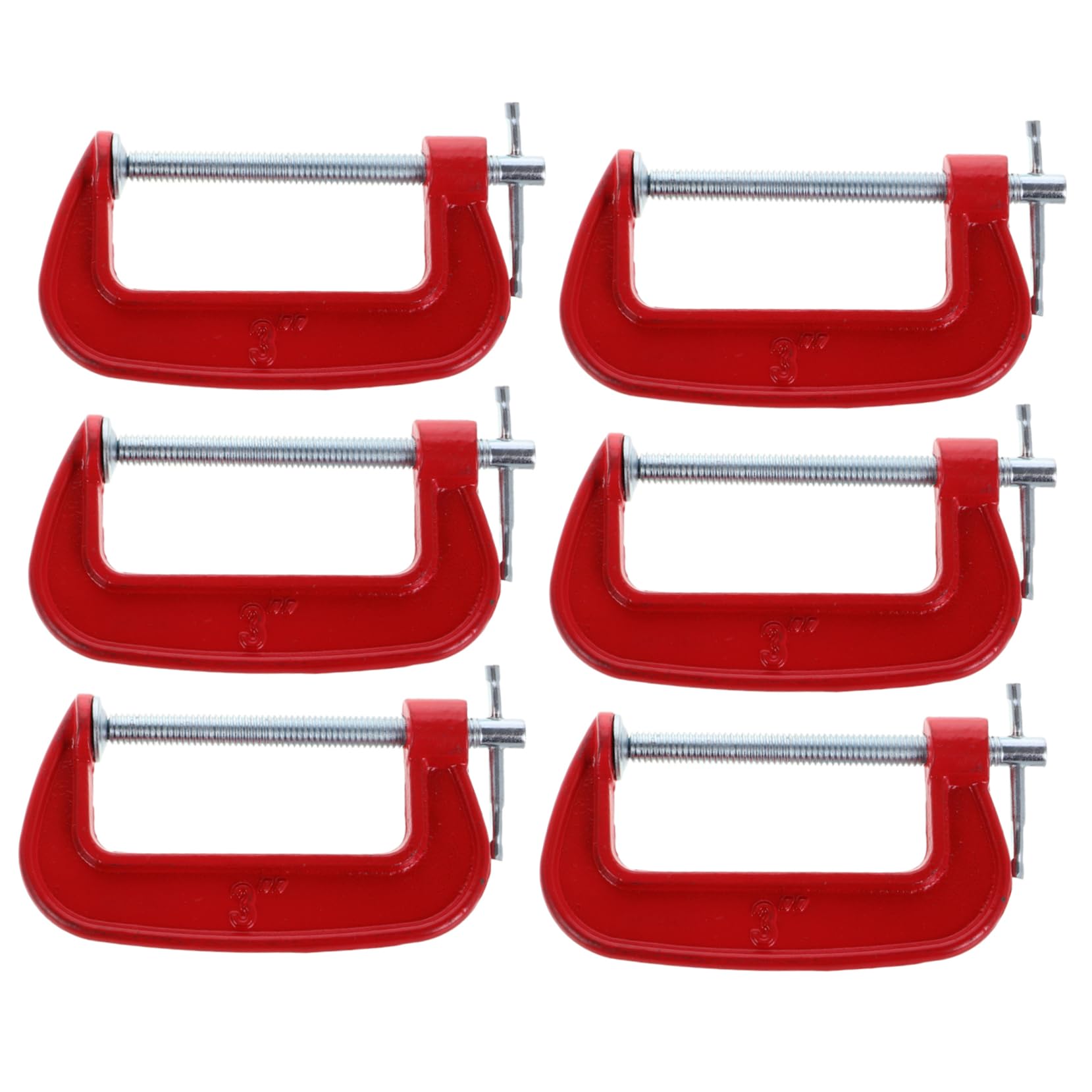 jojofuny 6pièces Jeu de Serre-joints C Ouverture de Mâchoire de Serre-joints Robustes Métal Rouge pour Travaux de Menuiserie Soudure et Fixation