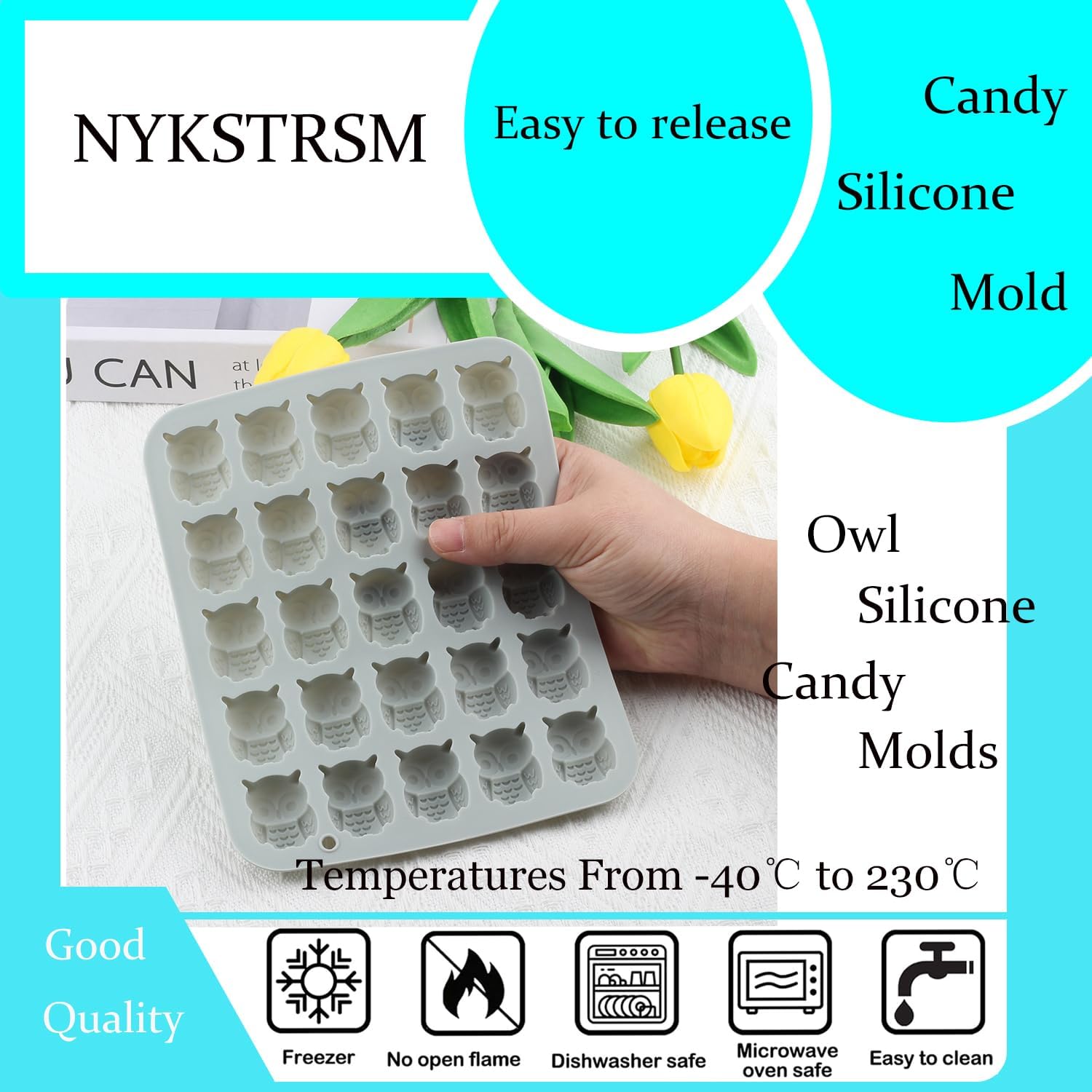 25 Cavity Owl Silicone Candy Molds