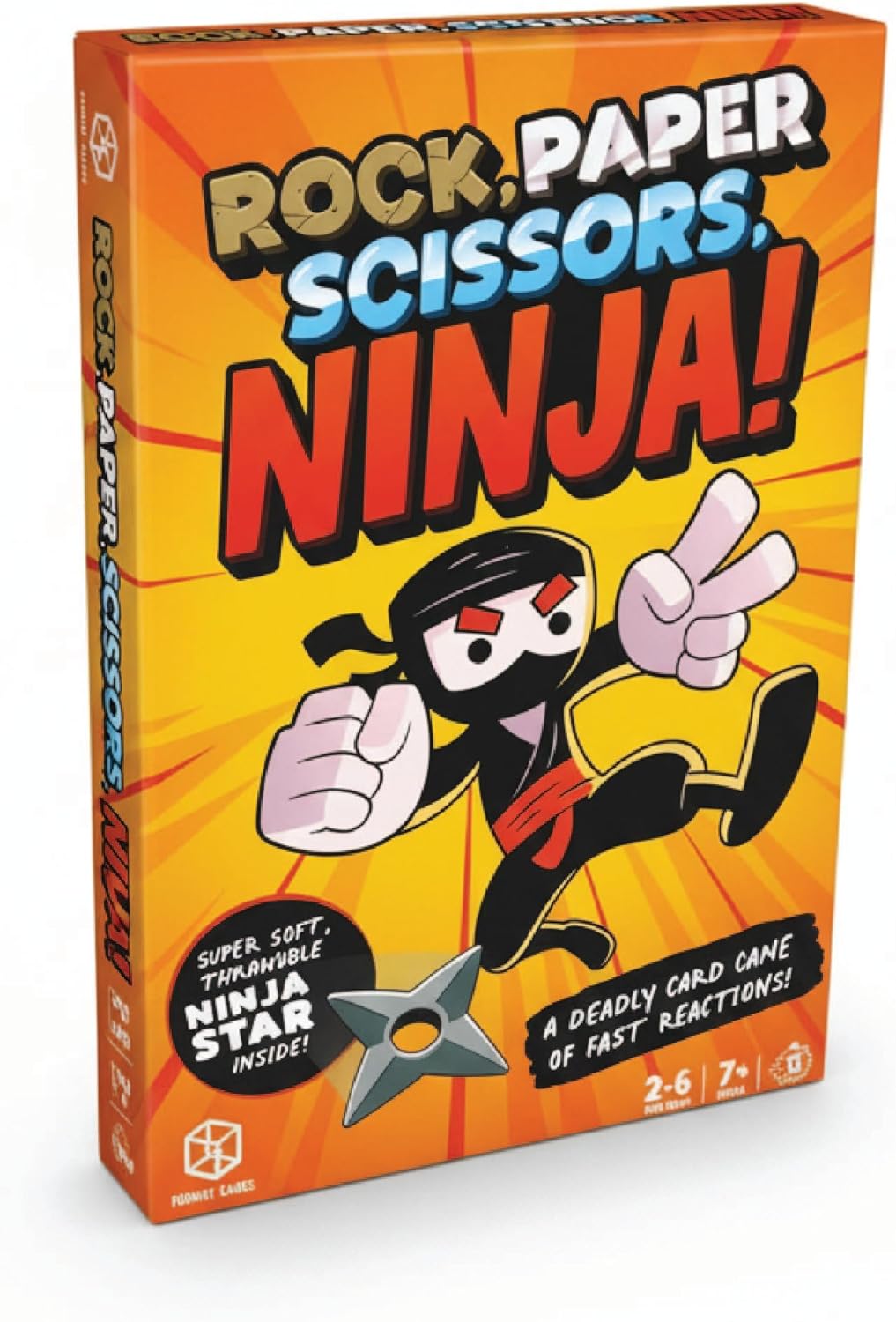 Rock Paper Scissors Ninja Card Game, Fast-Paced Battle Royale with Foam Ninja Star, Ages 7+, 2-6 Players