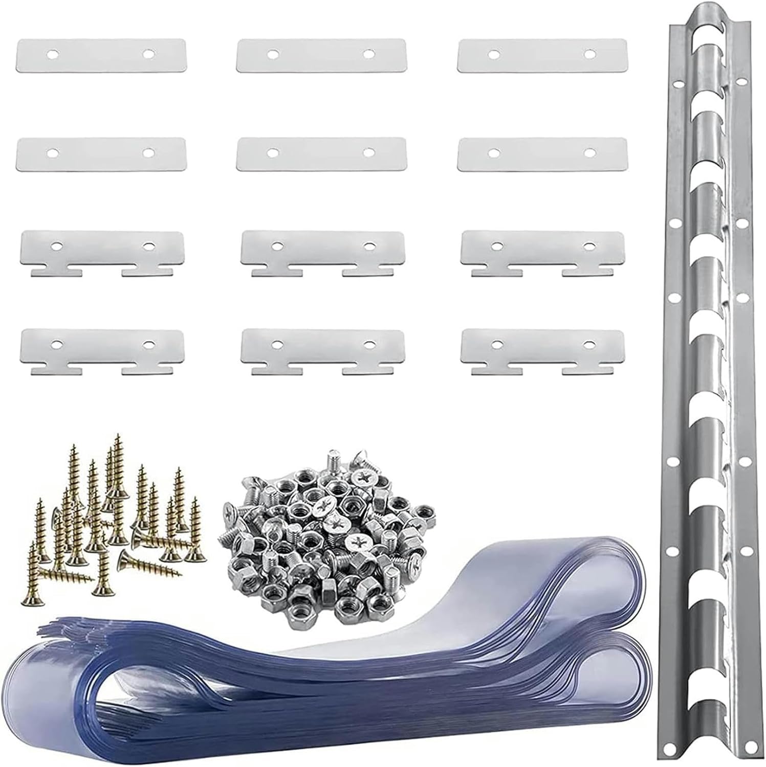 PVC Plastic Strip Curtain Door Kit, Vinyl Door Strips 1.5/1.9/2.1mm Thickness, Commercial Entry Doors Decoration with 3cm Overlap, for Freezer Warehouse Doors