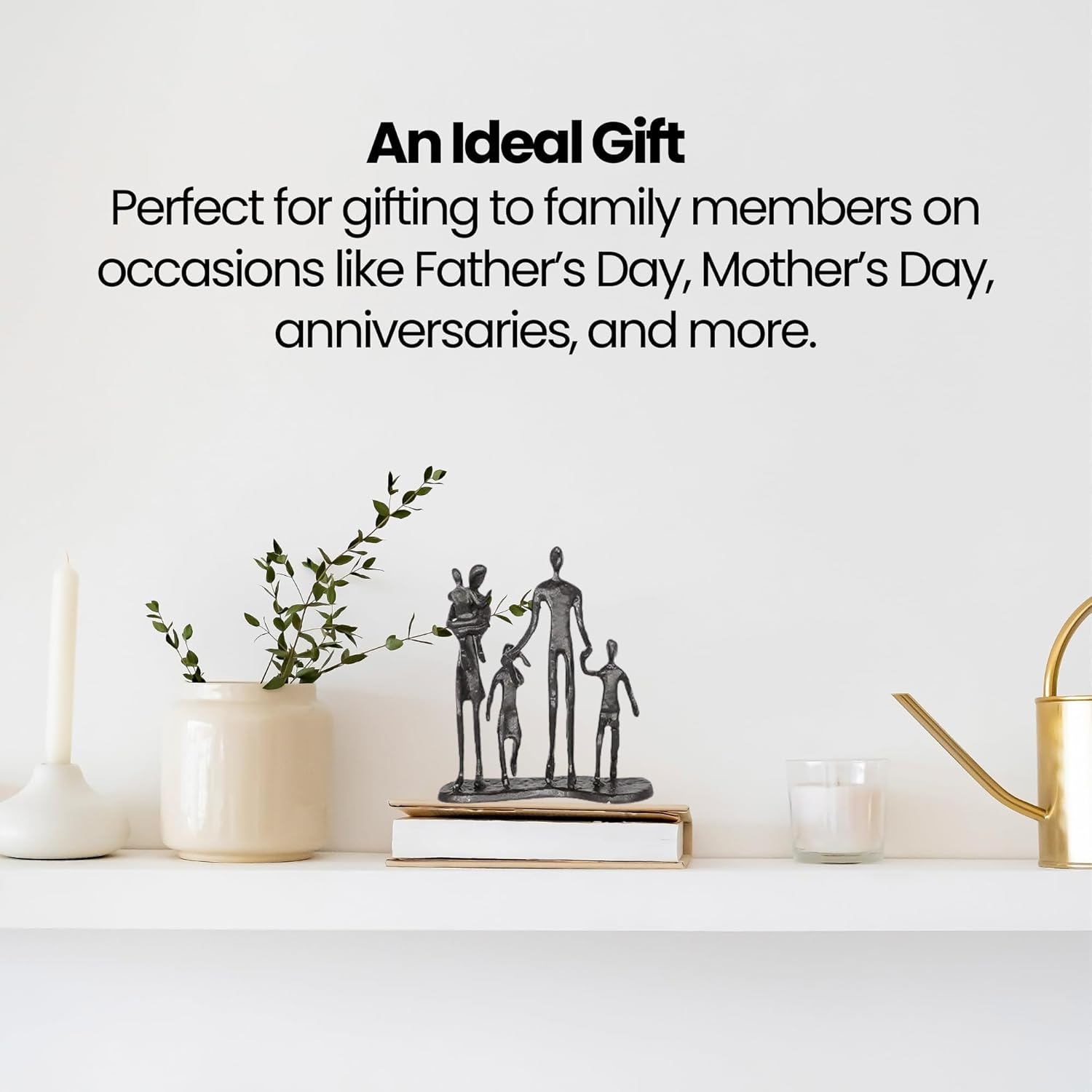Rustic Family Figurines Family of Five Sculptures Parents and Kids Statues for Bedroom Décor Cast Iron Family Sculpturefor Living Room DecorGifts for Family Modern Home Décor