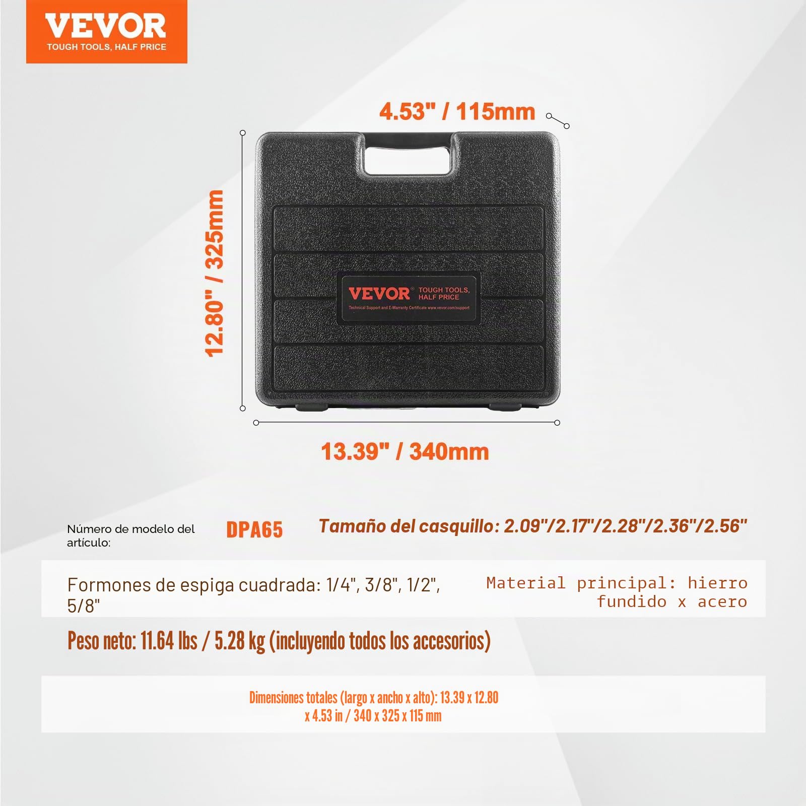 VEVOR Accesorio de embutir para prensa de taladro, 4 brocas, kit de cincel de orificio cuadrado, juego de localizador de brocas de banco, herramientas de embutir y espiga con 5 bujes, para carpintería