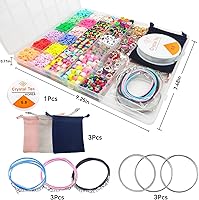 Vista 3 de leitait Kit de Fabricación de Pulseras de Juguetes para Niñas - Kit de Fabricación de Joyas con Dijes de 3000 Piezas, Rellenos para Canasta