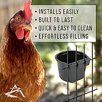 Vista 5 de The ROP Shop Paquete de 12 tazas de jaula negras para pollos, perros, faisanes, conejos y agua
