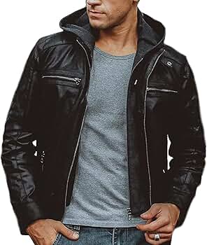 Amazon | フード着脱可能 メンズ デタッチャブルフードブラック