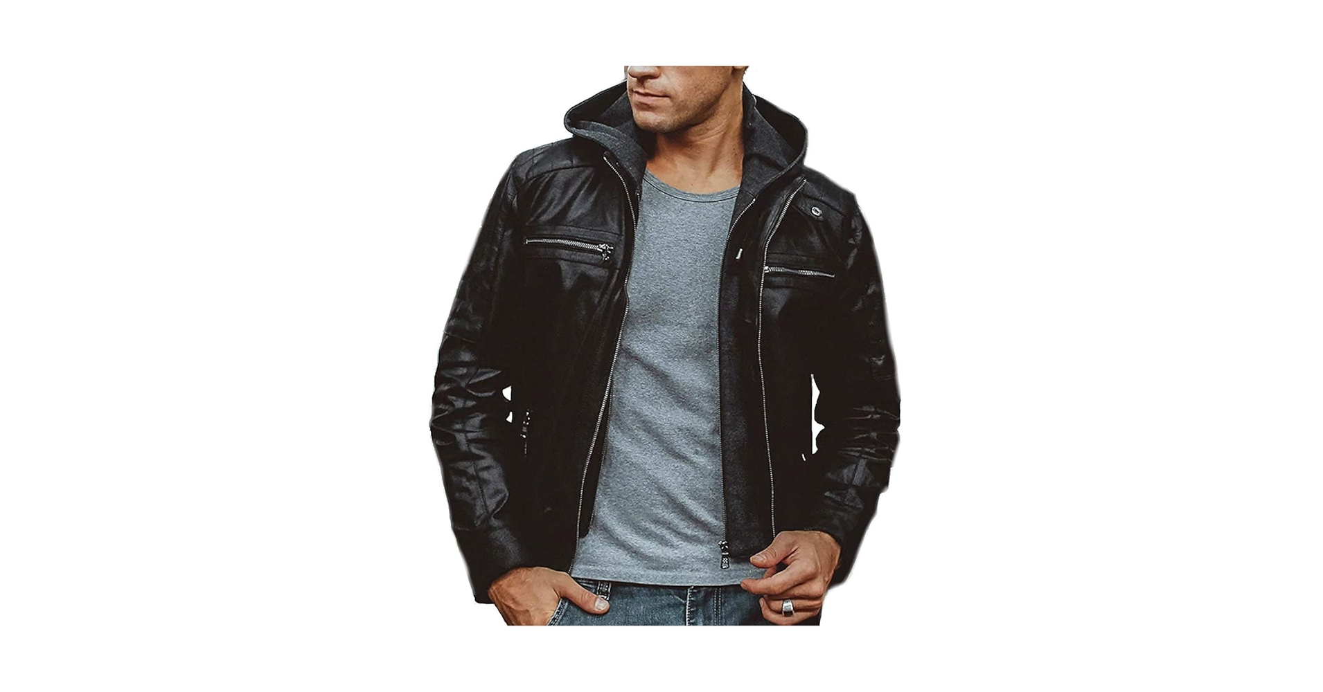 スコットクラブ　SCOTCLUBフード付きブラックレザージャケット SCOTCLUBのジャケット/アウターの商品一覧｜ファッション通販の