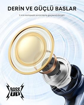 Soundcore P40i Kulak İçi Bluetooth Kulaklık, Uyarlanabilir Gürültü Engelleme, 60 Saat Çalma Süresi, 2'si 1 Arada Şarj Kutusu ve Akıllı Telefon Standı, IPX5 Su Geçirmez, Kablosuz Şarj, Mavi - A3955