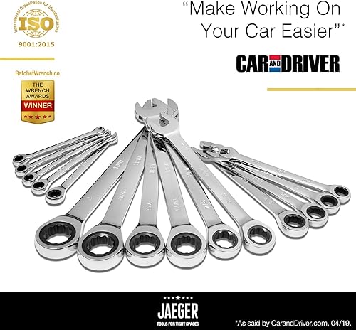 Miniatura 36 de Jaeger - Llave de trinquete Tightspot de 53/64 de pulgada, con precisión y acero pulido endurecido para proyectos en espacios reducidos Juego