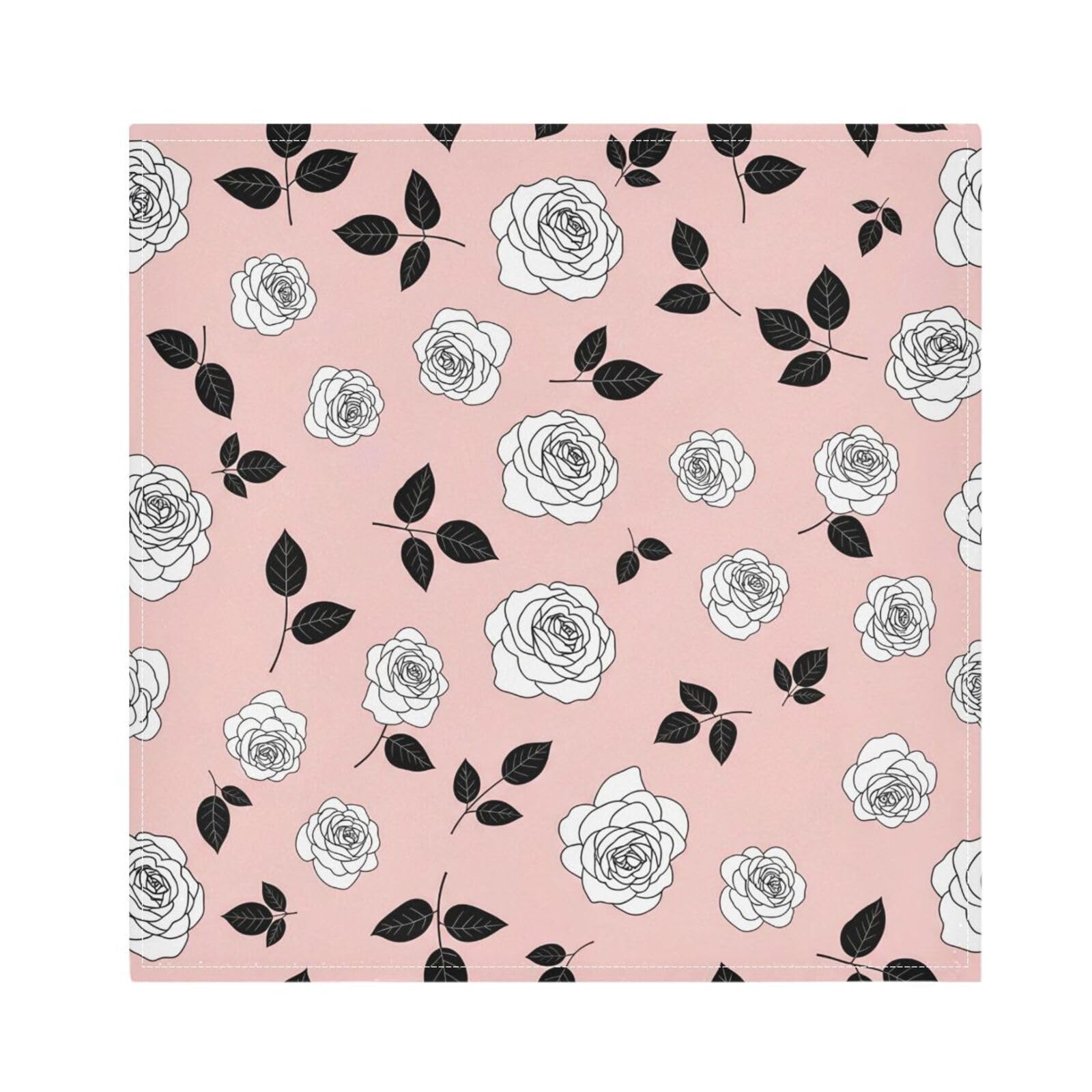 Ewusp Flowers Washable Cloth Napkins 50x50 cm Absorbent & Reusable Dinner Napkins for Wedding Party Dining Banquet, 6 Pack