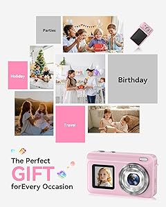 Digital Camera, Real 2.7K Dual-Screen Digital Camera for Photography Auto-Focus Vlogging Camera for YouTube Video 16x Zoom 32GB SD Card Anti Shake Compact Camera for Student Teen Boys Girls Kids