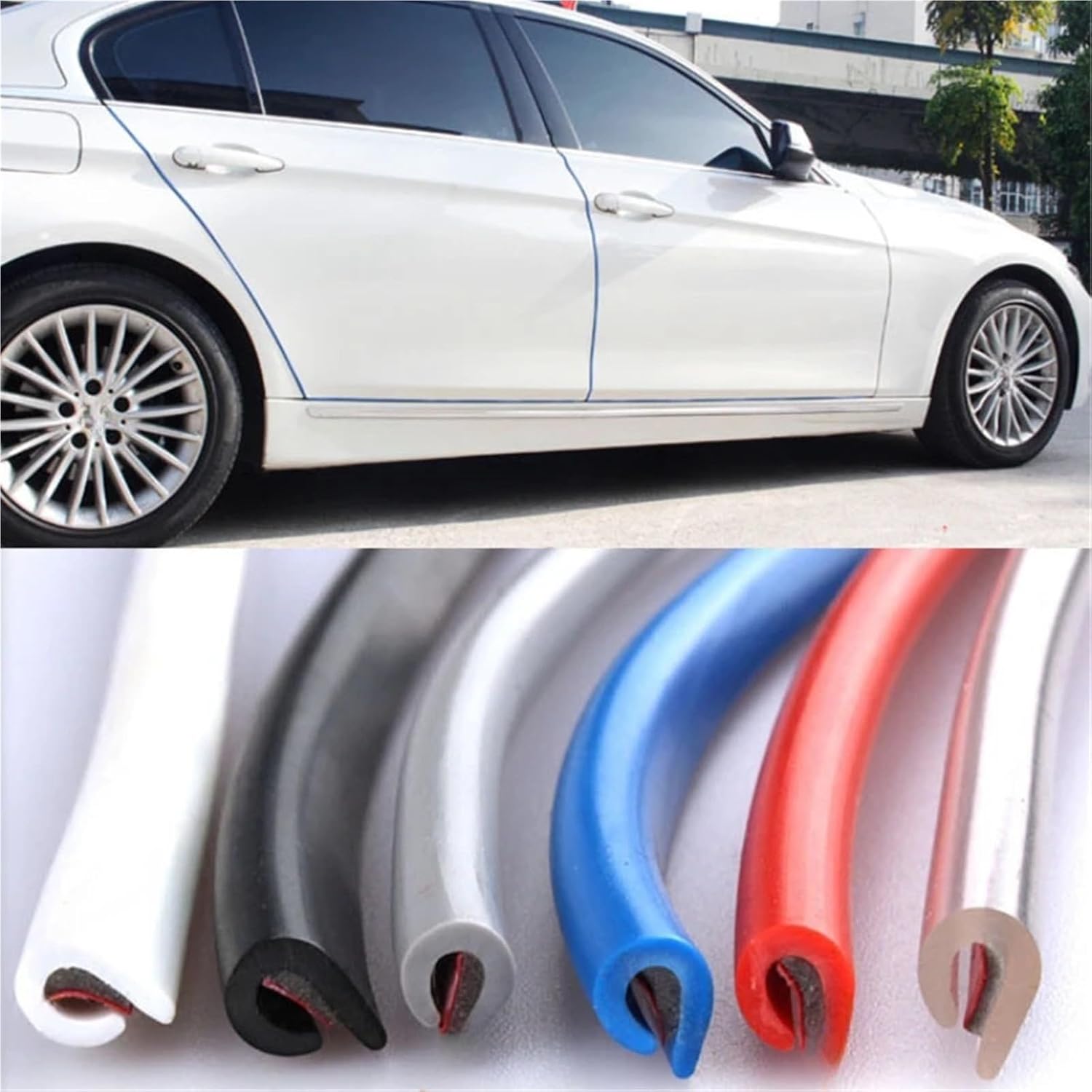 5m Rubber Scraper Strip On The Edge of The Car Door 1pcs(5m-Black)
