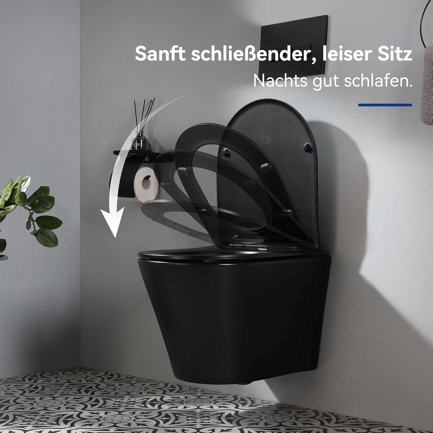 Soft-close toilet seat feature