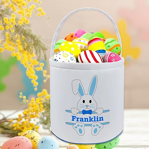 Miniatura 6 de Cesta de Pascua personalizada con nombre, lona de Pascua, bolsa de mano con asa, regalos para bebés, niños, niñas, niños, decoración de Pascua