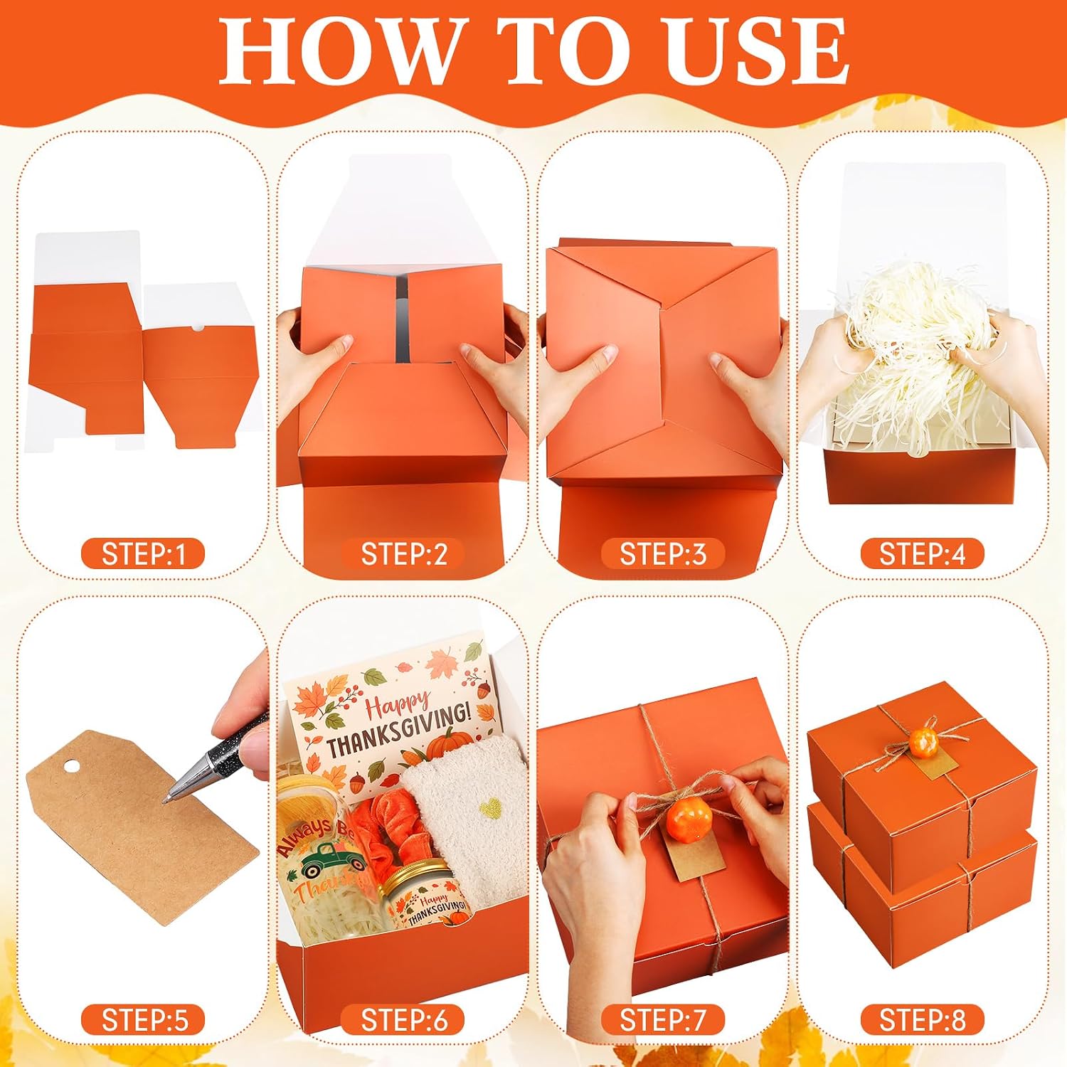 Domensi 6 Sets 48 Pcs Thanksgiving Gifts Bulk for Women, Basket Stuffer Box