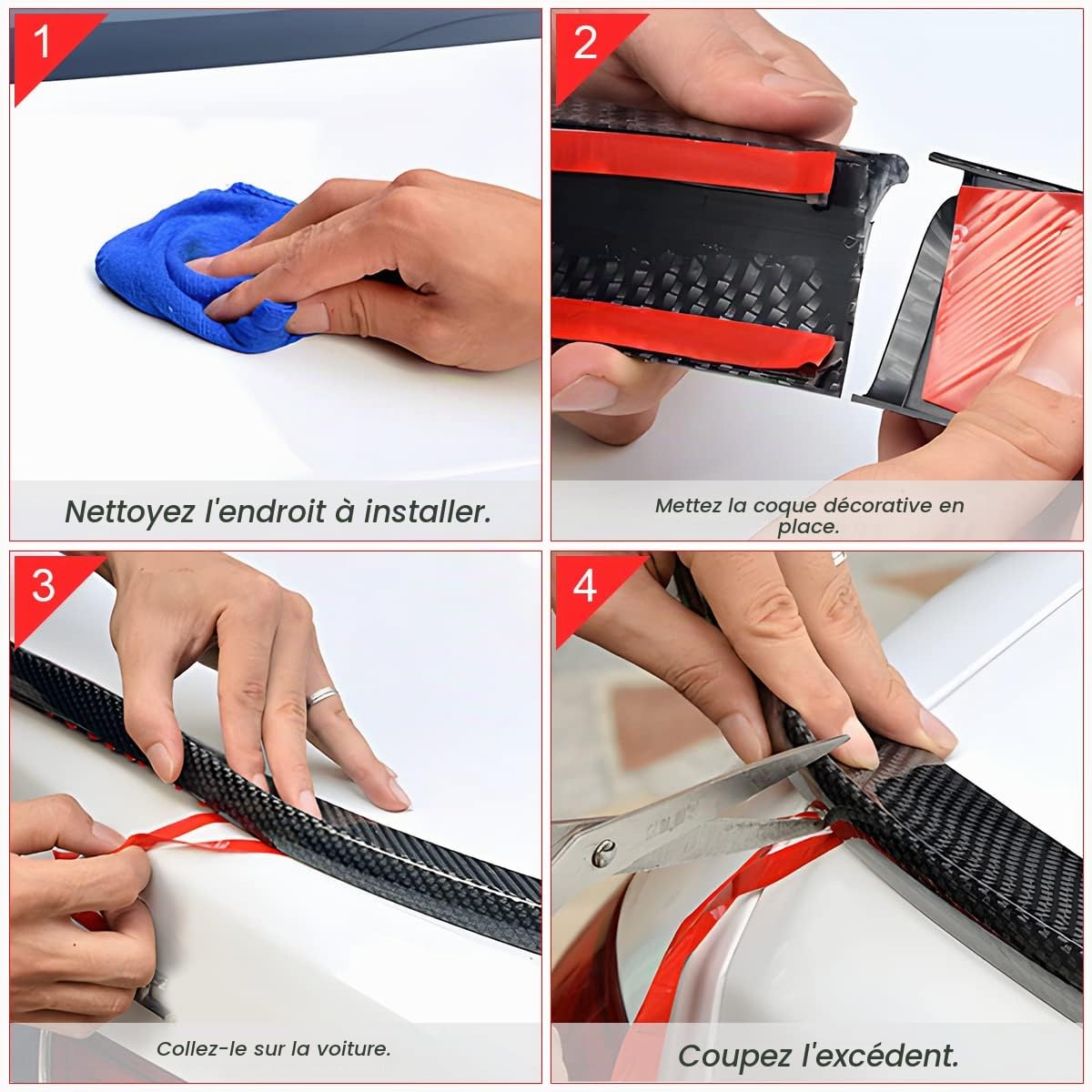 JNNJ Souple Aile Arrière Spoiler, Aileron Arrière Voiture en Caoutchouc Imperméable, Becquet Arrière Universel pour Auto Protection des Pare-Chocs (Noir-Brillant)