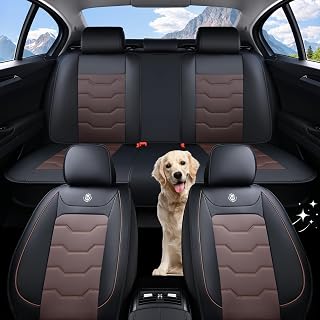 Universal Car Seat Cover, Suitable for SUV, Pickup, and Sedans, Waterproof Faux Leather, 5-Piece Set, Protects and Upgrades Car Interior, Suitable for New and Old Cars, Airbag Compatible