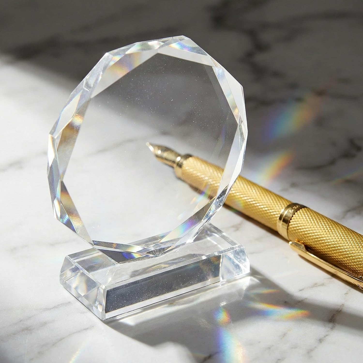 2pcs Blank Crystal Glass Award Trophy Plaque for Employee Recognition